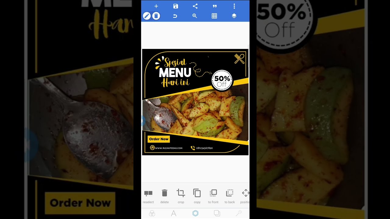 Cara membuat poster promisi makanan di android 