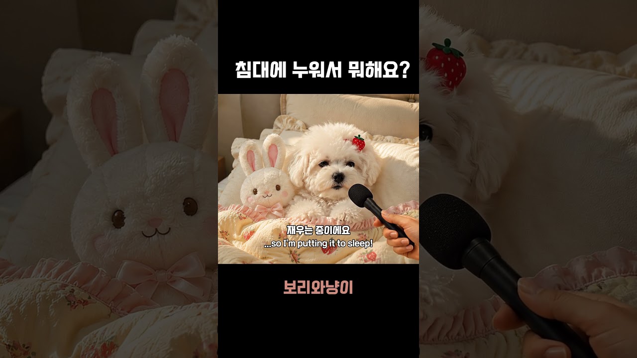 침대에 누워서 뭐해요?🐶 #강아지
