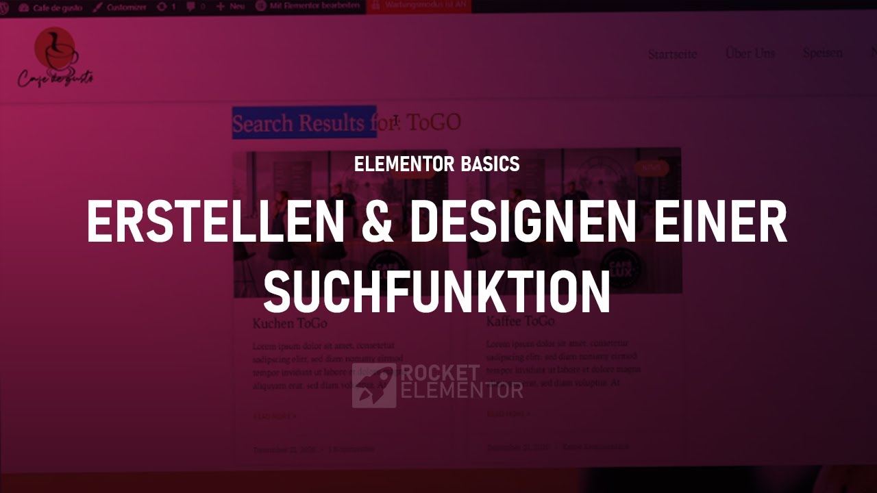 Erstellen und Designen einer Suchfunktion in Elementor | Elementor Basics