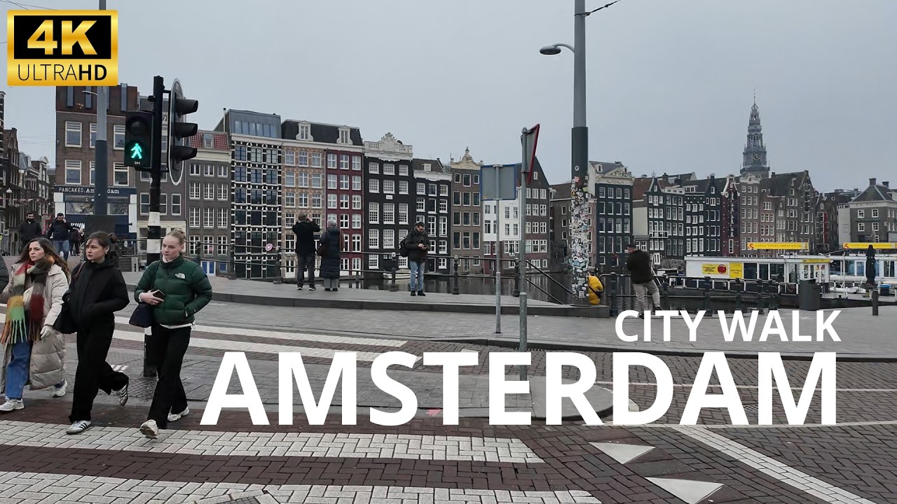 🇳🇱 Amsterdam Walking Tour 4K | Chinatown → Red Light District → Dam Square → 9 Streets