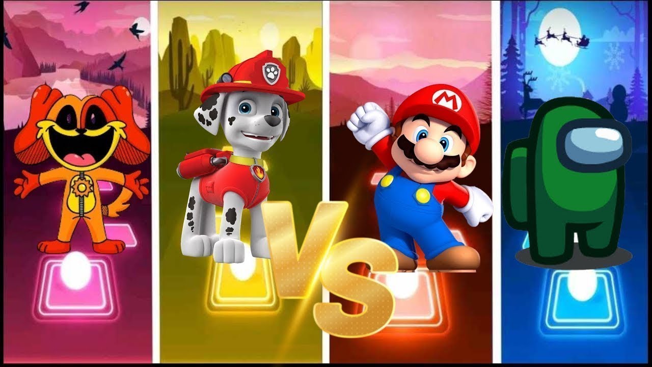 Smiling Critters 🆚 Paw Patrol 🆚 Super Mario 🆚 Among Us 🎶 Who is best Best EDM Rush✅ 1