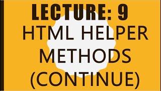 Html Helper methods(Continue)  in ASP.Net CORE in urdu / hindi