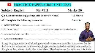 CLASS 8TH PRACTICE PAPER FIRST UNIT TEST screenshot 1
