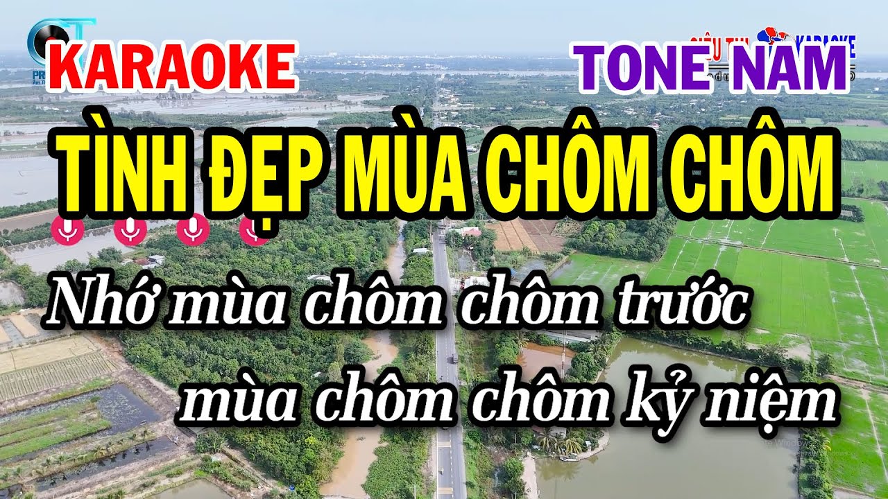 Karaoke Tình Đẹp Mùa Chôm Chôm Tone Nam Bm | Nhạc Sống Beat Mới | Siêu Thị Karaoke
