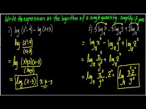 Write expression as a single log expression Ex 1 Write expression as a single log expression Ex 1