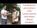 For $100, Students Can't Name Any Time Conservatives Shut Down Speaker