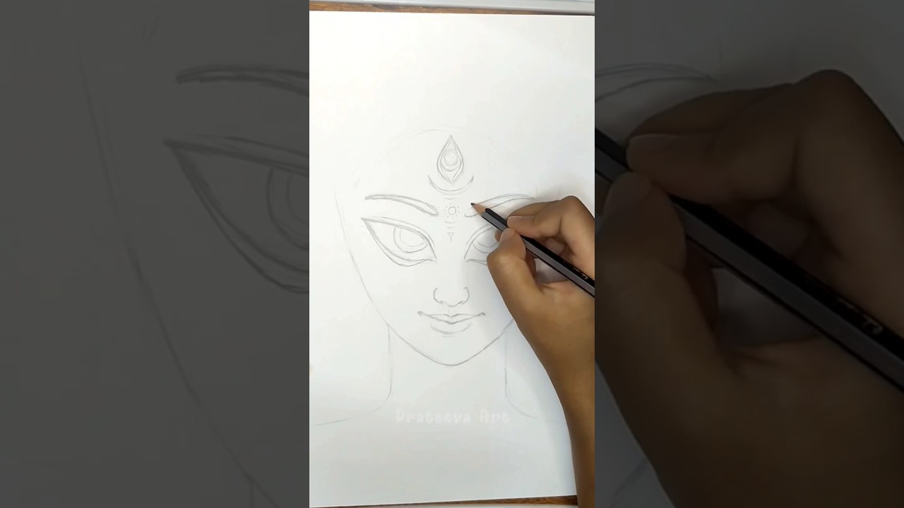 Maa durga drawing ❤️🙏🏻 | Durga maa outline drawing | 