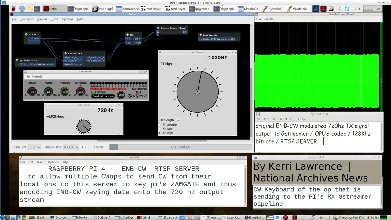 ENB-CW(Extreme Narrow Band CW) over OPUS(128Khz bitrate) over IP - QRQ TX/RX test RTSP SERVER/client
