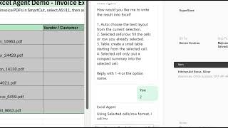 AI Excel Agent Extract and reference data from multiple documents