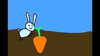 кролик ест морковку