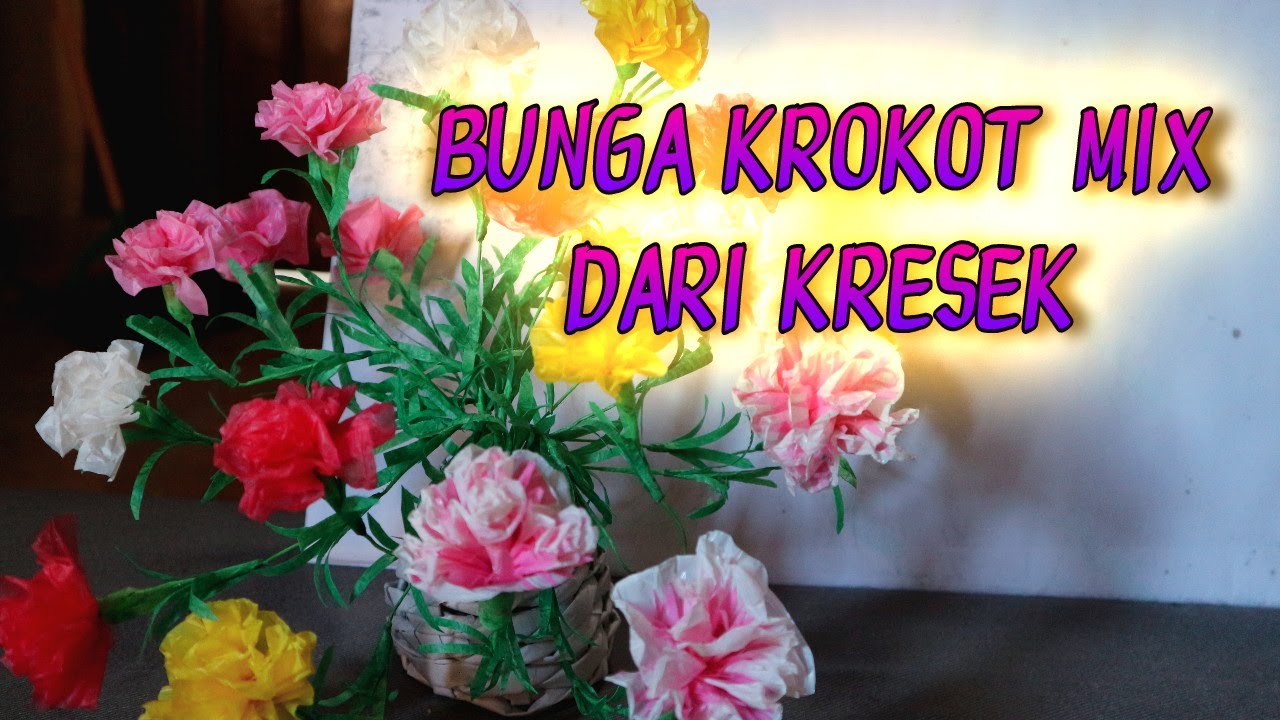 Tutorial cara buat bunga krokot mix dari kresek - YouTube