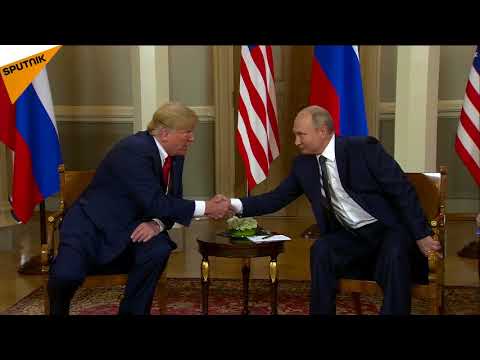 Putin & Trump Shake Hands During Summit In Helsinki