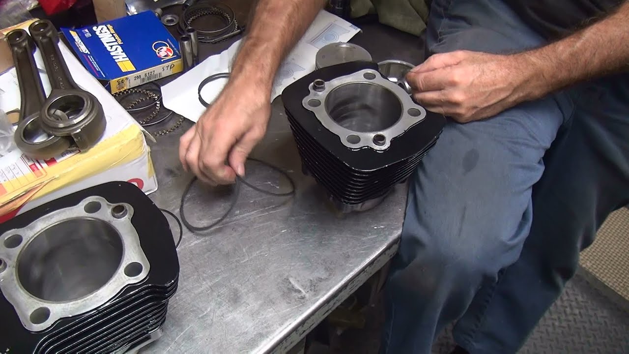 103 2001 sportster cylinder machining hone piston ring filing rebuild