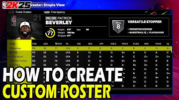 How to Create Custom Roster in NBA 2k25