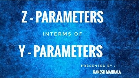 Z-Parameters Interms of Y- Parameters #networkanalysis #teluguexplanation #tssbtet