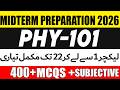 PHY101 Midterm Preparation 2026 | PHY101 Midterm Past Papers 2026 | PHY101 Midterm Preparation