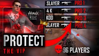 96 STREAMSNIPERS against 3 PROS. Protect the VIP @AkmaN. (feat KingOfDeath, 4K) | CODM