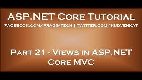Weergaven in ASP NET Core MVC