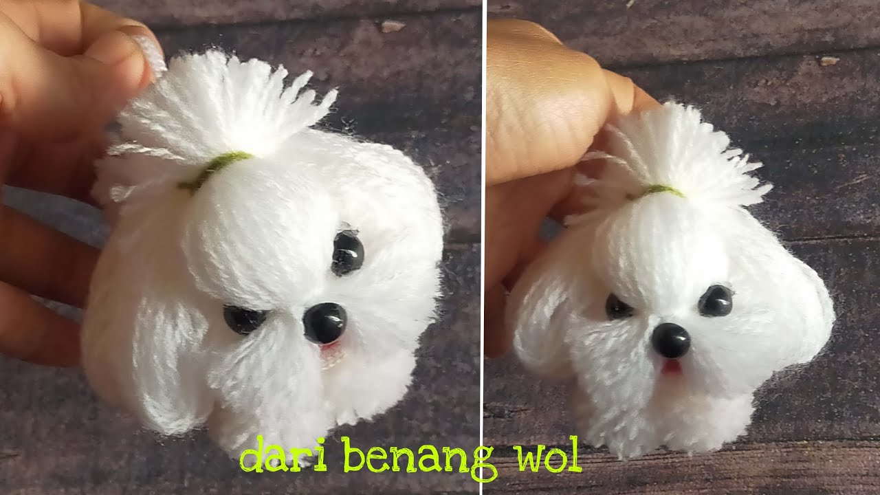 How to make a yarn /wool dog l tutorial DIY cara membuat anjing dari benang wol