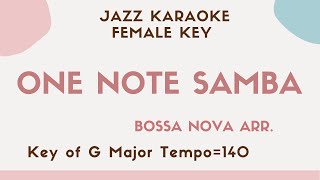 One note samba (Samba de uma nota só) The female key - Bossa Nova Sing along instrumental KARAOKE