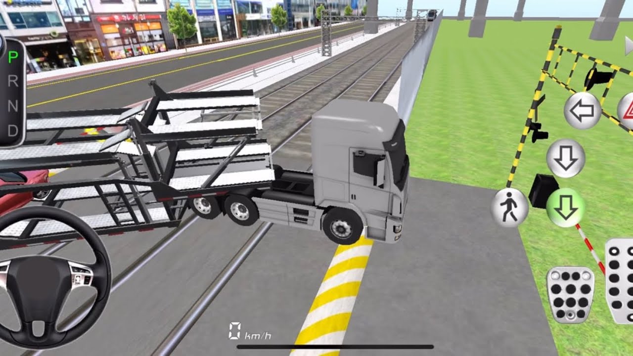 Tow truck vs bullet train my red car damaged in 3D driving class #gaming