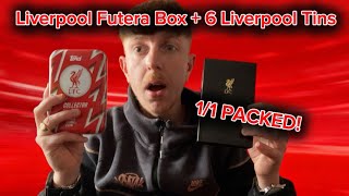 Liverpool Futera Box &amp; Six Collector Tin Opening! 1/1 Card Packed 