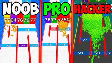 NOOB vs PRO vs HACKER | BALLS FALL 3D | Sponge bob , Squidward