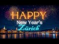 زيورخ سويسرا احتفالات رأس السنة ألعاب نارية خلابة على أفق المدينة Zurich Switzerland 
