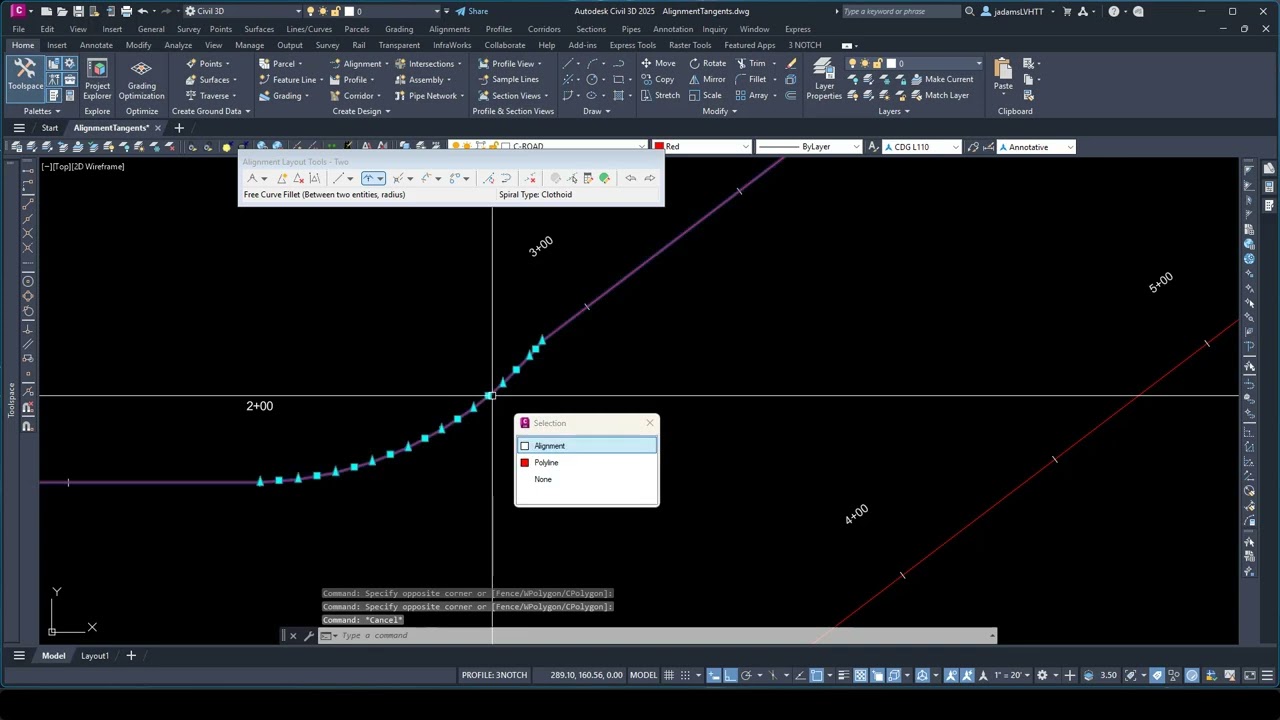 Civil 3D-Methods to Fix Non-Tangent Curves in Alignments