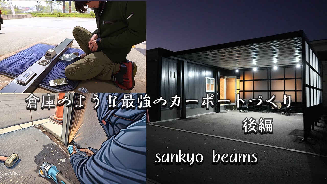 【DIY】最強のカーポート作り!!もはや倉庫のようなカーポートになった!!【後編】