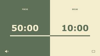50 Minute Pomodoro Timer 📊 Focus Timer with Progress Bar | No Music
