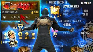ROAD TO TOP GRANDMASTER SEASON 19♨️GARENA FREE FIRE #SUDIPSARKAR