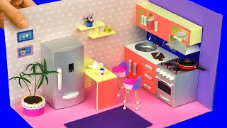 diy miniature cardboard kitchen for dollhouse