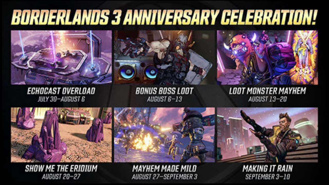 Borderlands 3 Anniversary Event!! Six Week Celebration!!