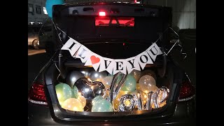 VALENTINE'S DAY CAR SURPRISE BALLOONS DECOR