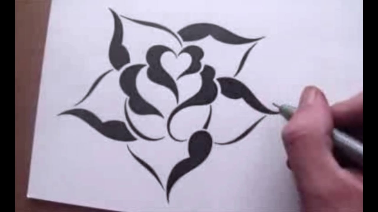 Easy Rose Drawing Step By Step