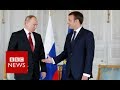 France's Macron holds 'frank exchange' with Putin - BBC News