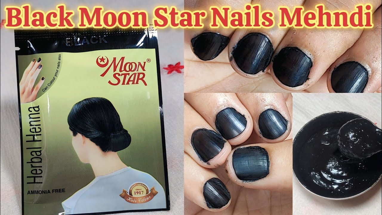 Black🖤Moon Star Herbal Henna for Nails | Eid Epecial 🌙Nails Mehndi | Moon Star Mehndi | Moon star