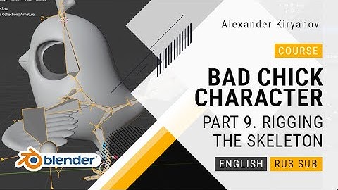 Bad chick game character creation in blender 3d! Part 9. Rigging. Create  the skeleton.