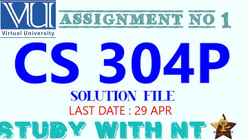 CS 304P Assignment No 1 Spring 2024 | cs304p Assignment Solution 2024 | STUDY WITH NT