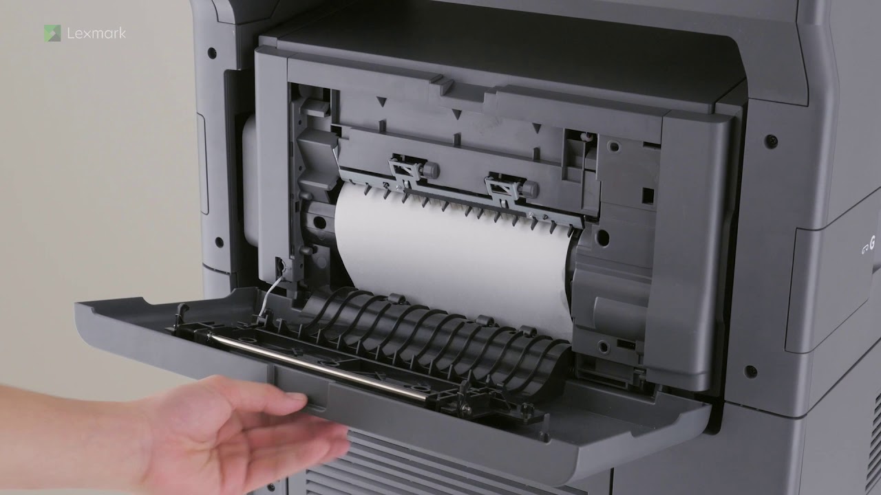 Lexmark XM7355 - Clearing paper jam in the staple finisher or offset stacker