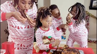 Crazy Turkey Eating With My Children On Christmas day!