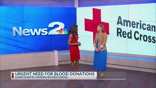 Urgent need for blood donations at the Lowcountry American Red Cross