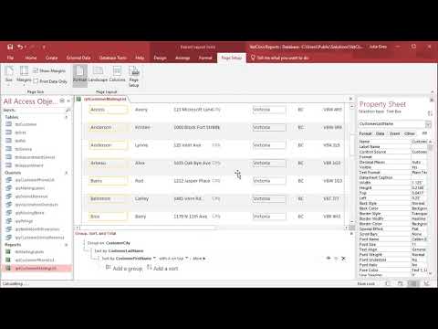 Access - Report Wizard and Formatting