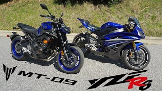 Yamaha MT09 vs YZF R6 | SUPERSPORT or HYPER NAKED?