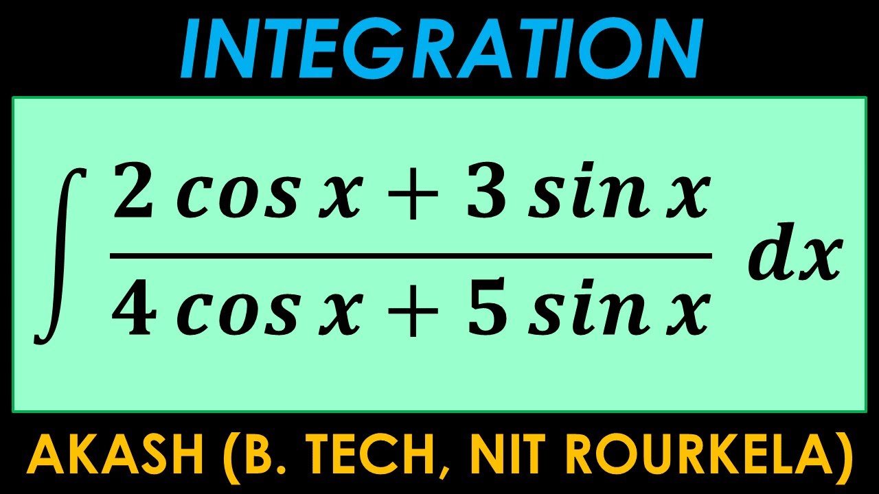 Integration 7 Marks Important Question 8 | 2cosx+3sinx/4cosx+5sinx - youtube