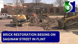 Flint begins brick restoration on Saginaw Street