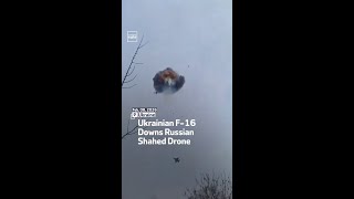Ukrainian F-16 Downs Russian Shahed Drone