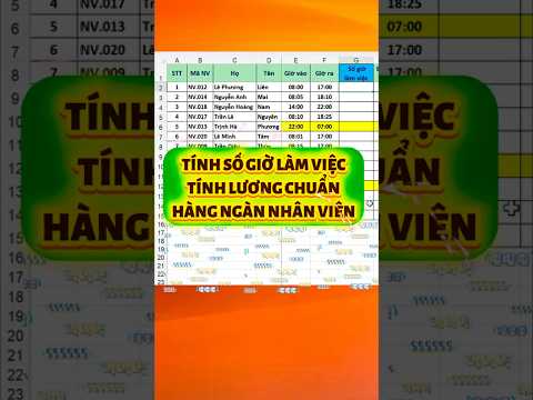 Tính số giờ làm việc tính lương chuẩn hàng ngàn nhân viên I Kỹ năng - Thủ thuật tin học văn phòng