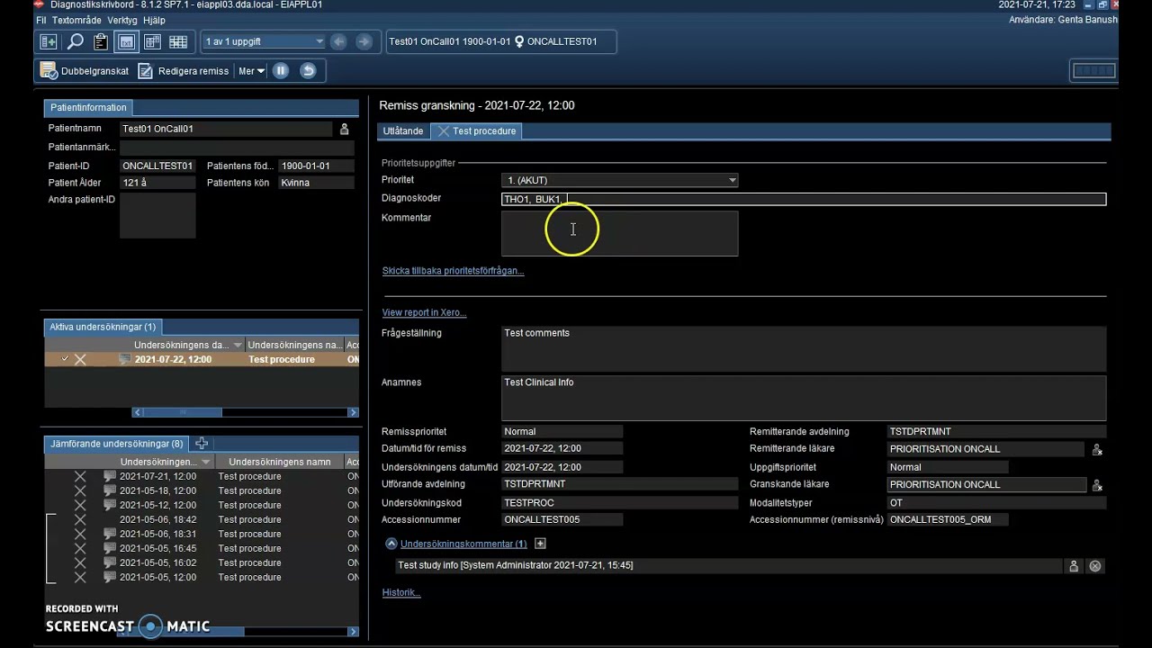 Prioritera en undersökning i Agfa